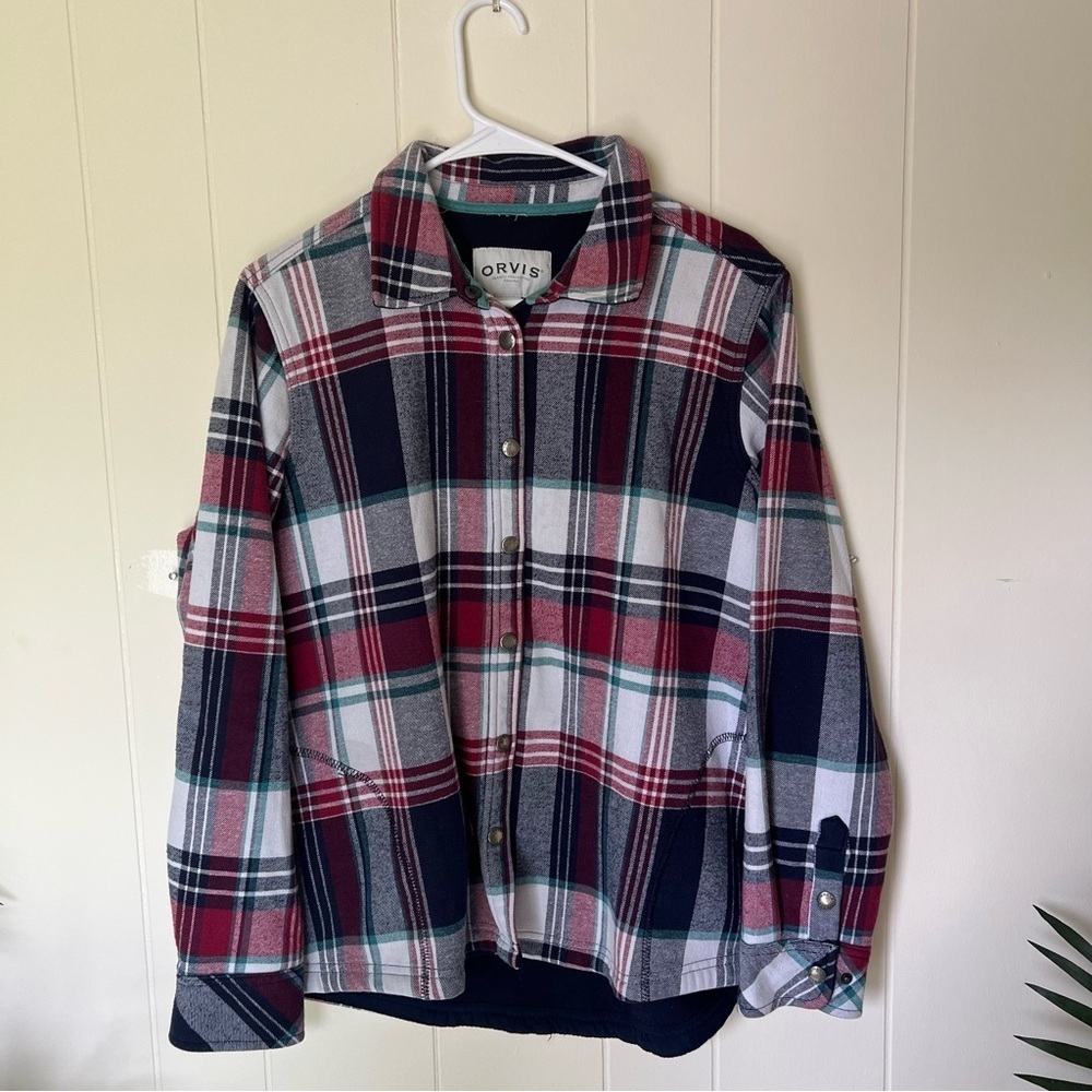 Lady’s Orvis Plaid Shirt with Red and Green Highlights size extra large